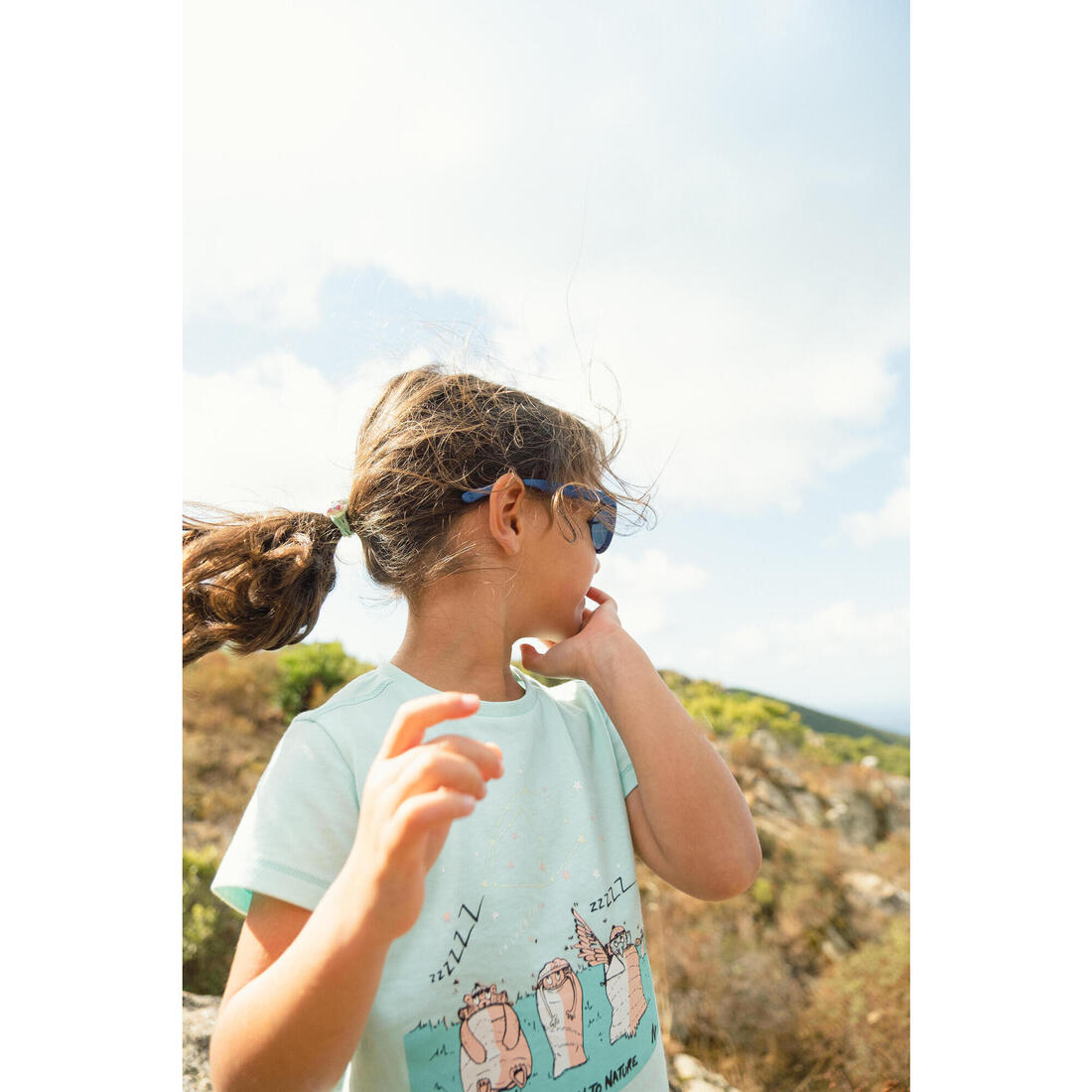 T-shirt de randonnée - MH100 KID rose pâle phosphorescent - enfant 2-6 ANS