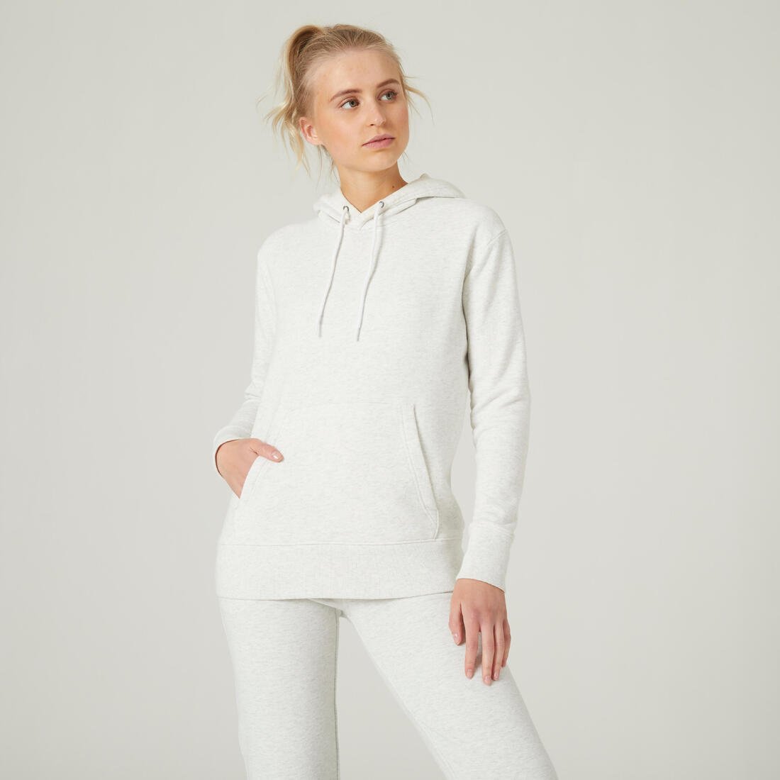 Sweat à capuche en coton fitness femme