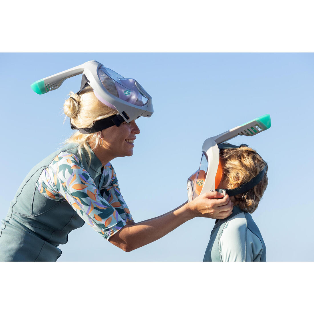 Masque snorkeling surface easybreath + avec valve acoustique > 10 ans - jungl