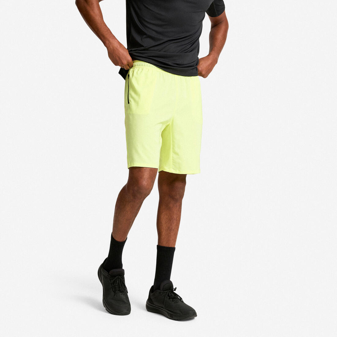 Short de fitness respirant poches zippées homme