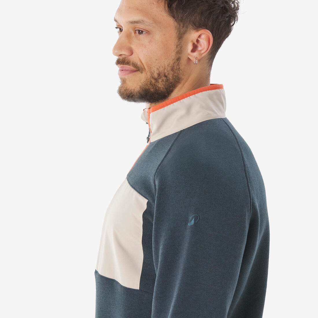 Pull de randonnée homme, NH500 Demi-zip