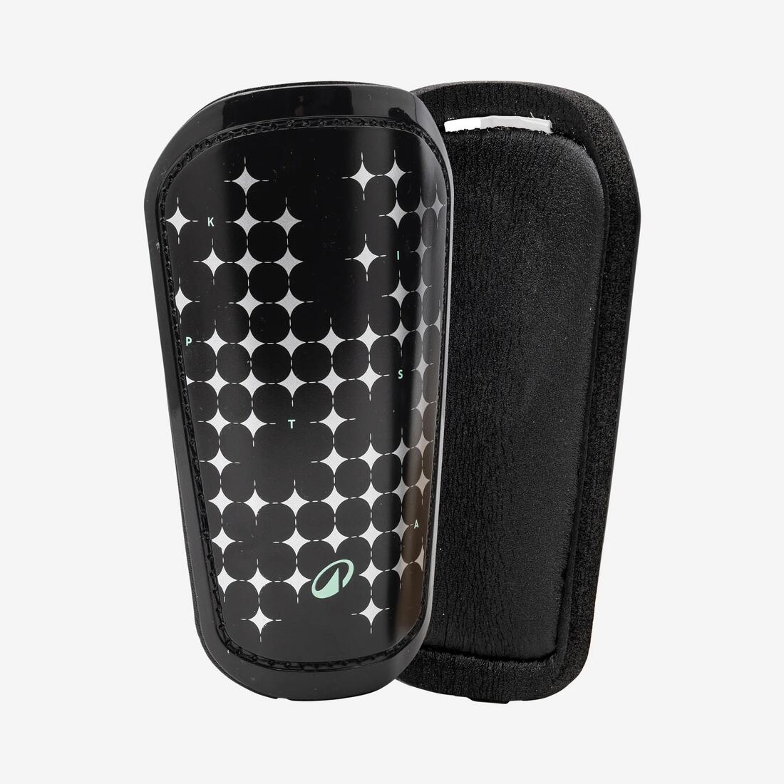 Chaussettes + Protège-tibias de Football Enfant EASY POCKET noir/argent