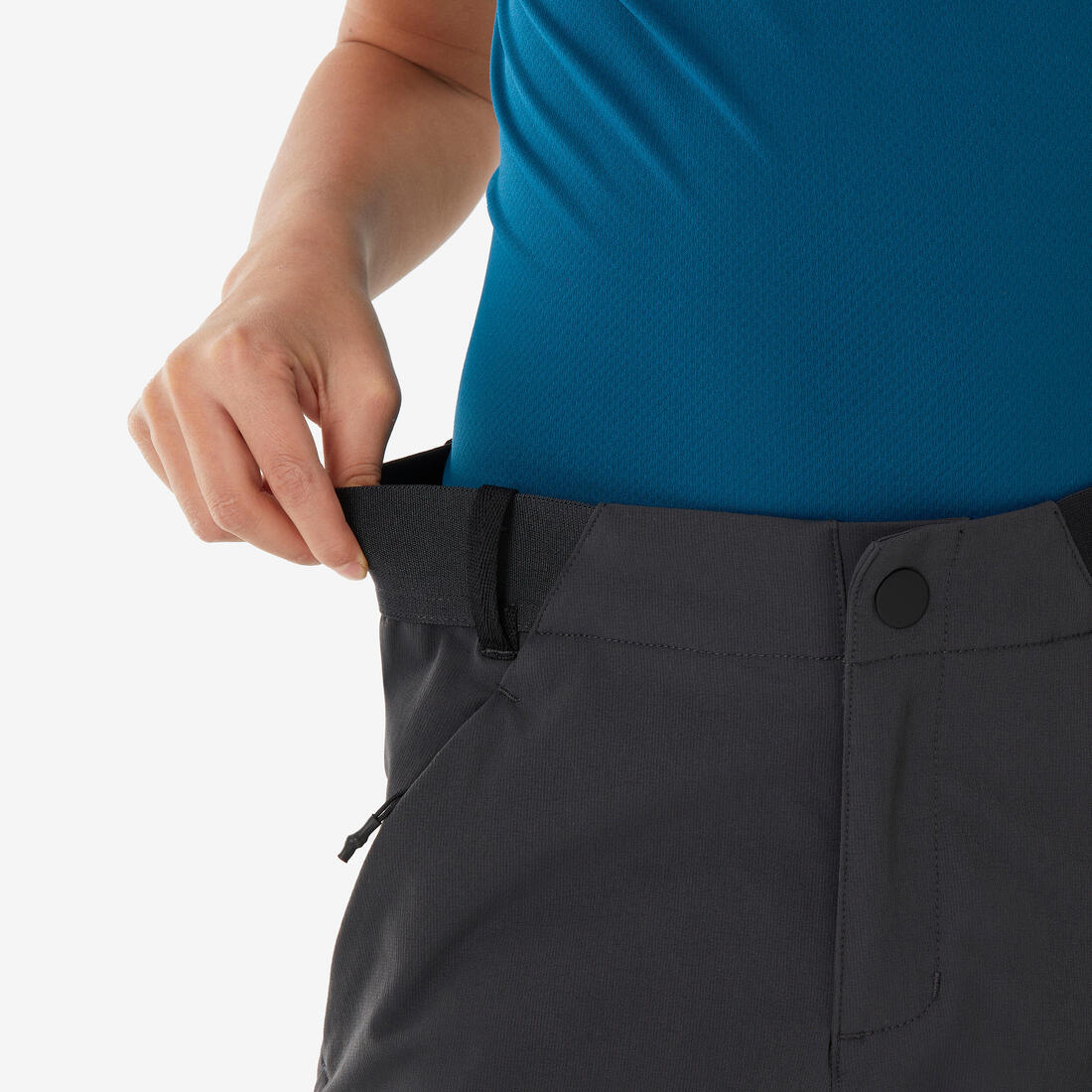 Pantalon de randonnée softshell - mh550 noir - enfant 7-15 ans