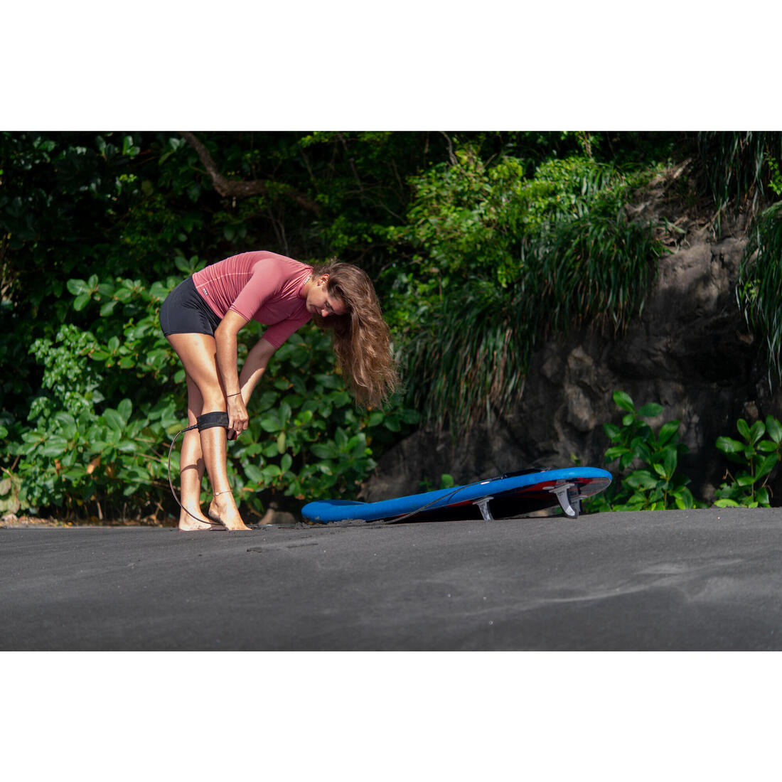 Tee shirt anti uv surf top 100 manches courtes femme