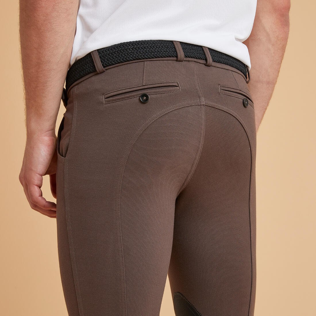 Pantalon équitation homme 140 basanes agrippantes marine