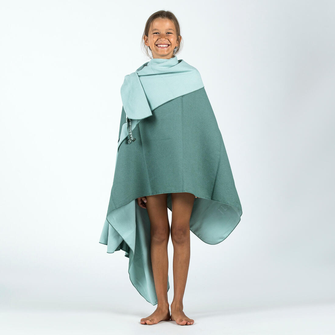 Serviette de bain microfibre côtelée taille XL 110 x 175 cm, bleu foncé