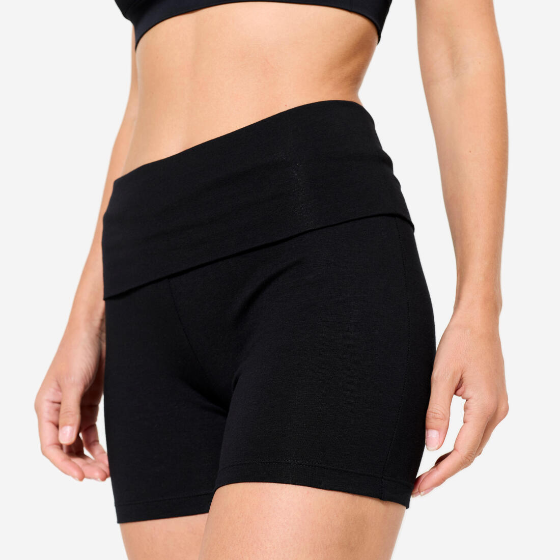 Short de yoga coton doux taille haute femme