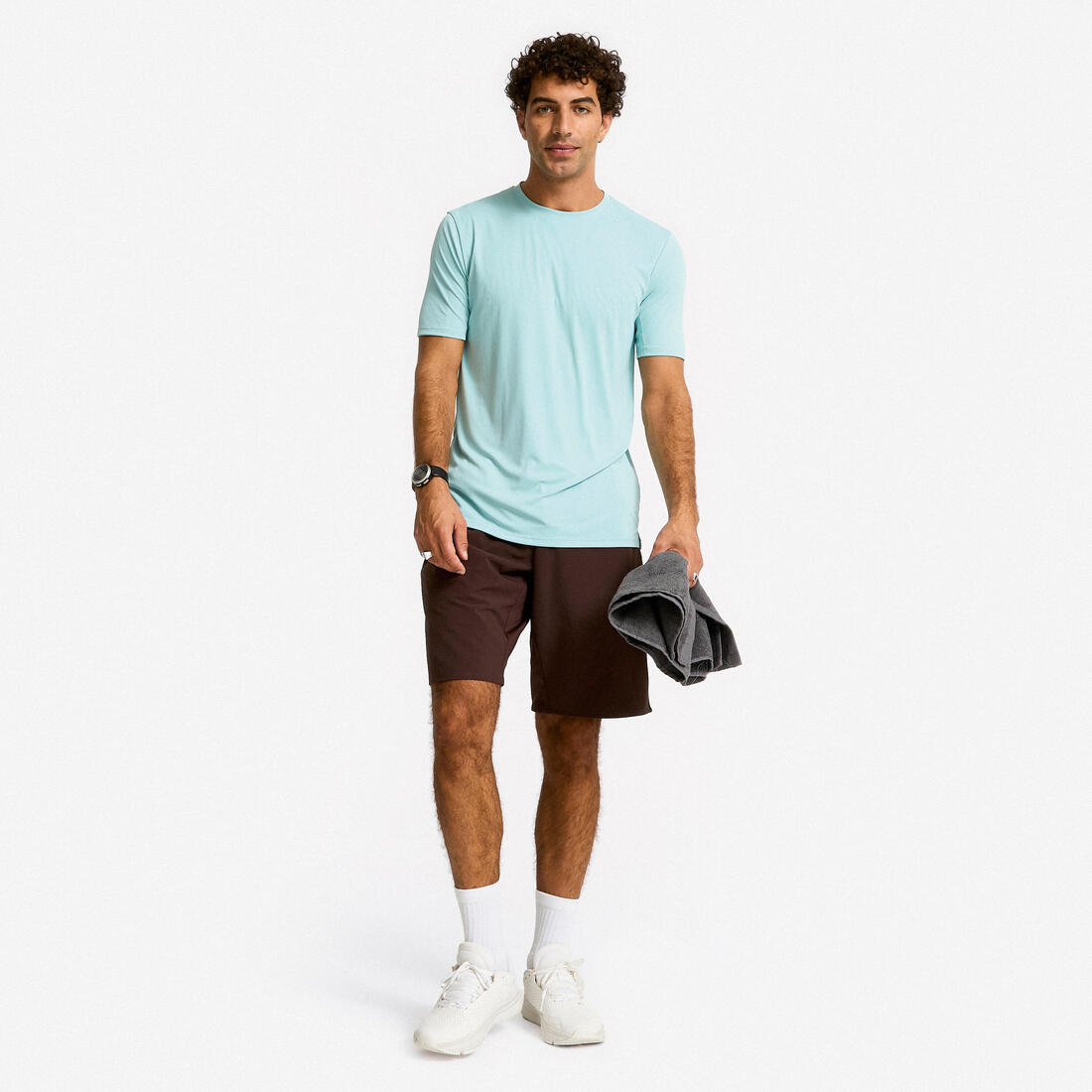 T-shirt de fitness manches courtes respirant col rond homme