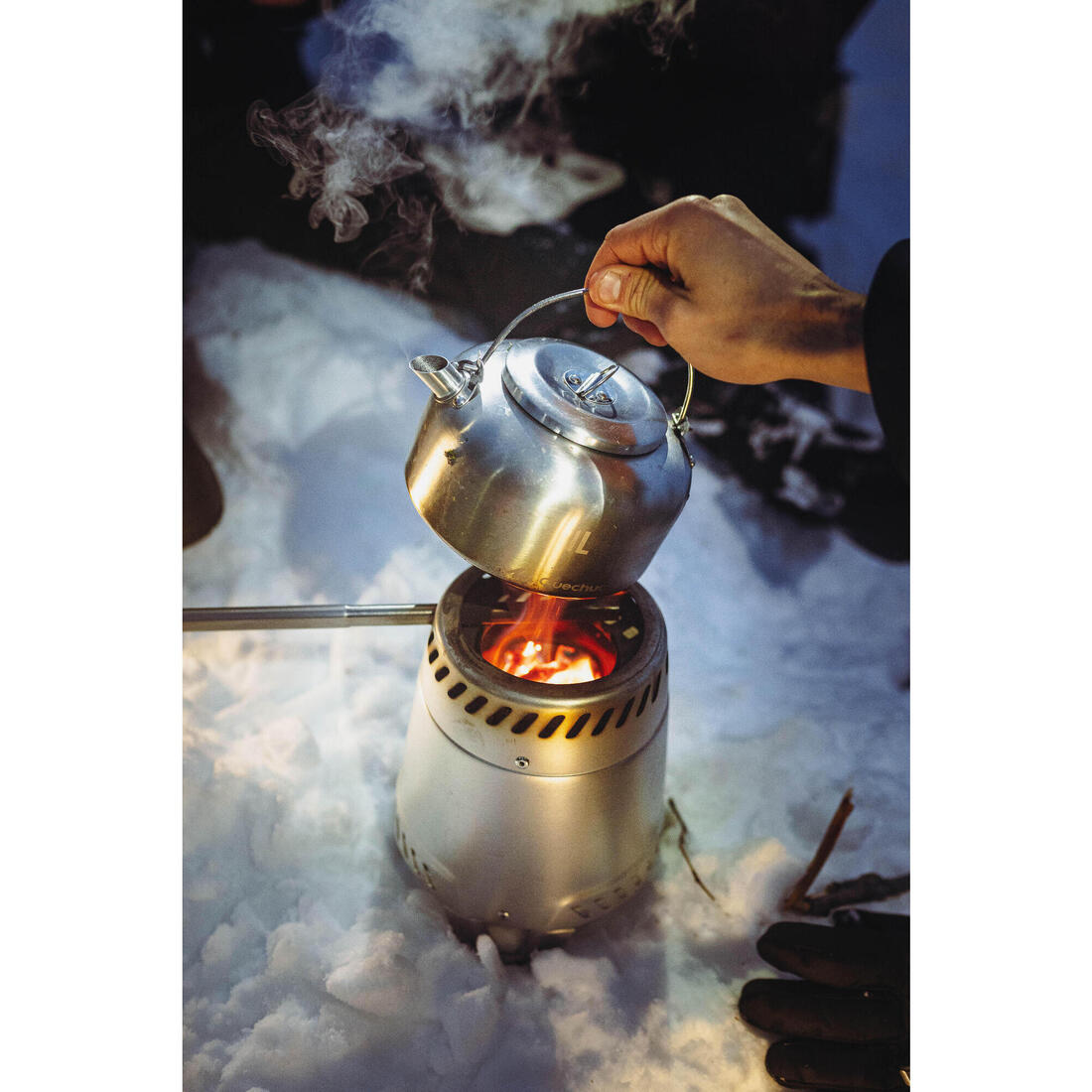 Bouilloire 500 acier inox 1 litre, pour le camping, le bivouac et la randonnée.