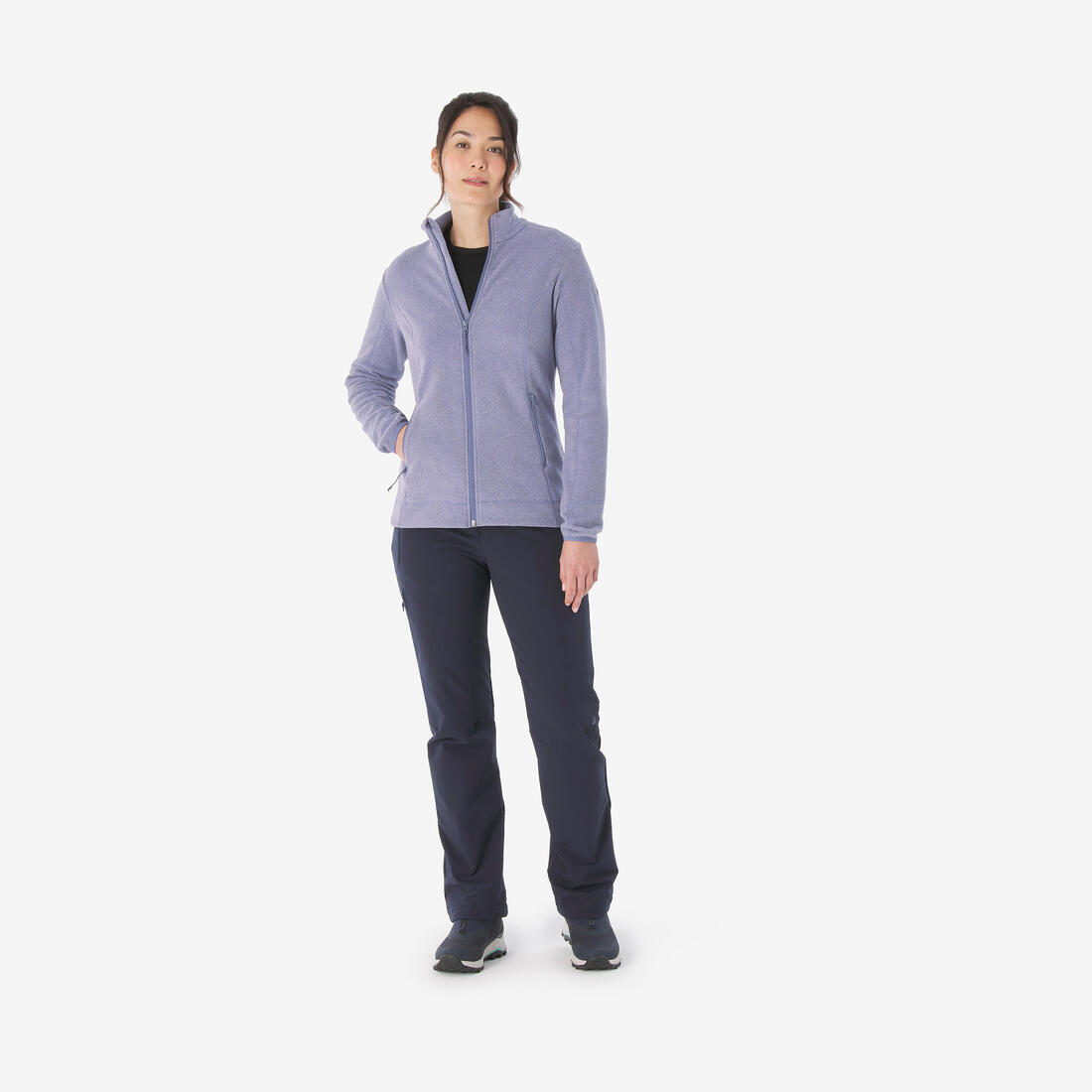 Polaire de randonnée montagne femme, MH100 full zip