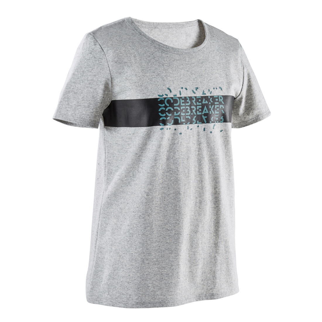 T-shirt enfant coton - Basique bleu jean avec imprimé