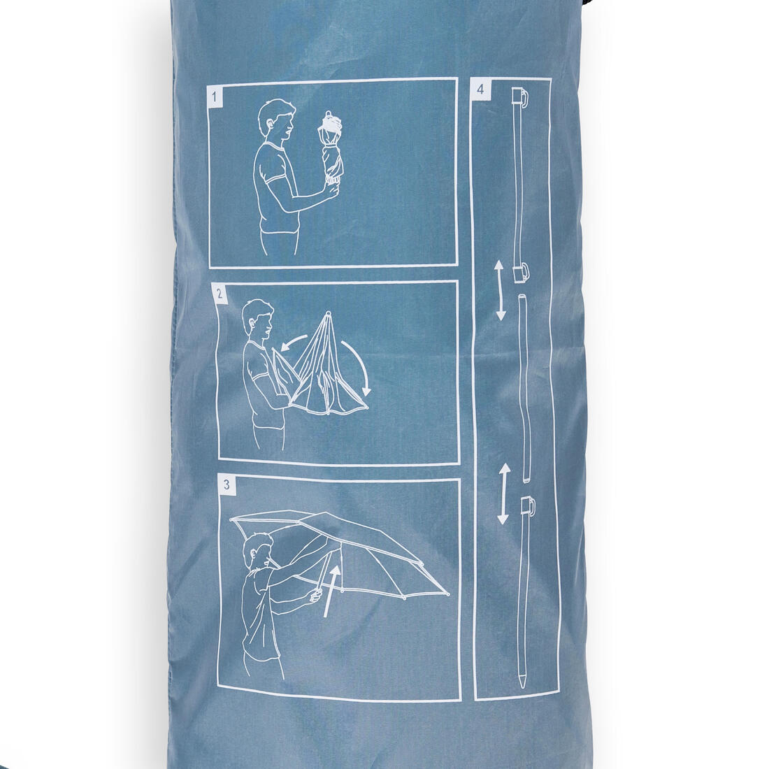 Parasol de plage compact 3 places UPF 50+ - Paruv 190
