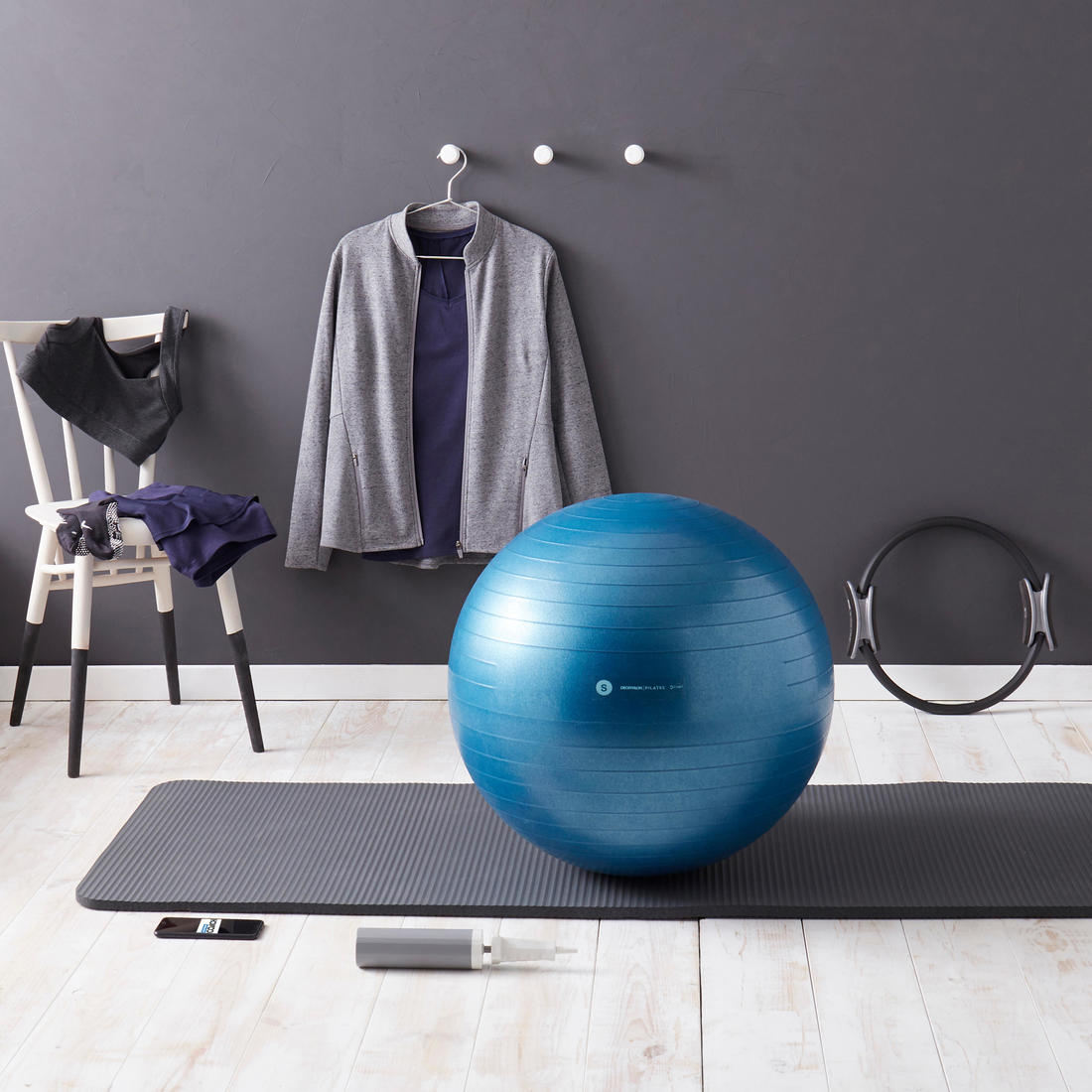 Pompe pour gym ball compact, blanc