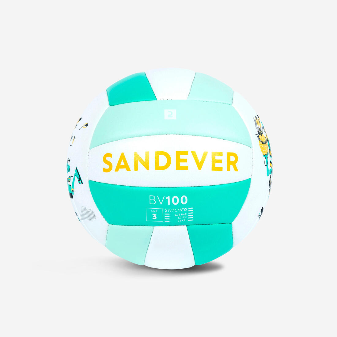 Ballon de Beach volley 100 Classic cousu Taille 3 Junior Vert Totem