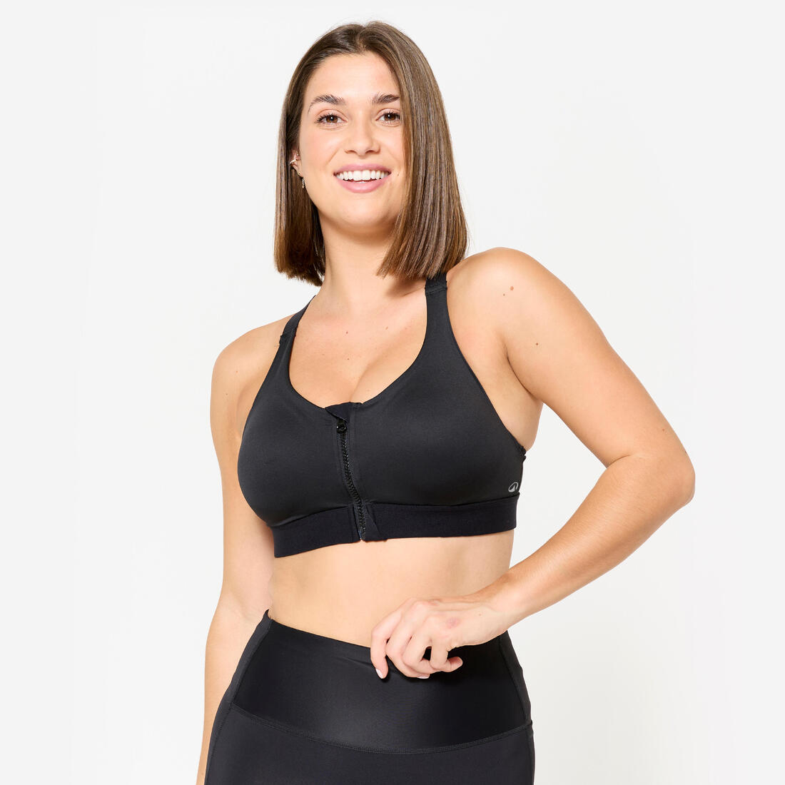 Brassière zippée avec coques maintien fort Femme