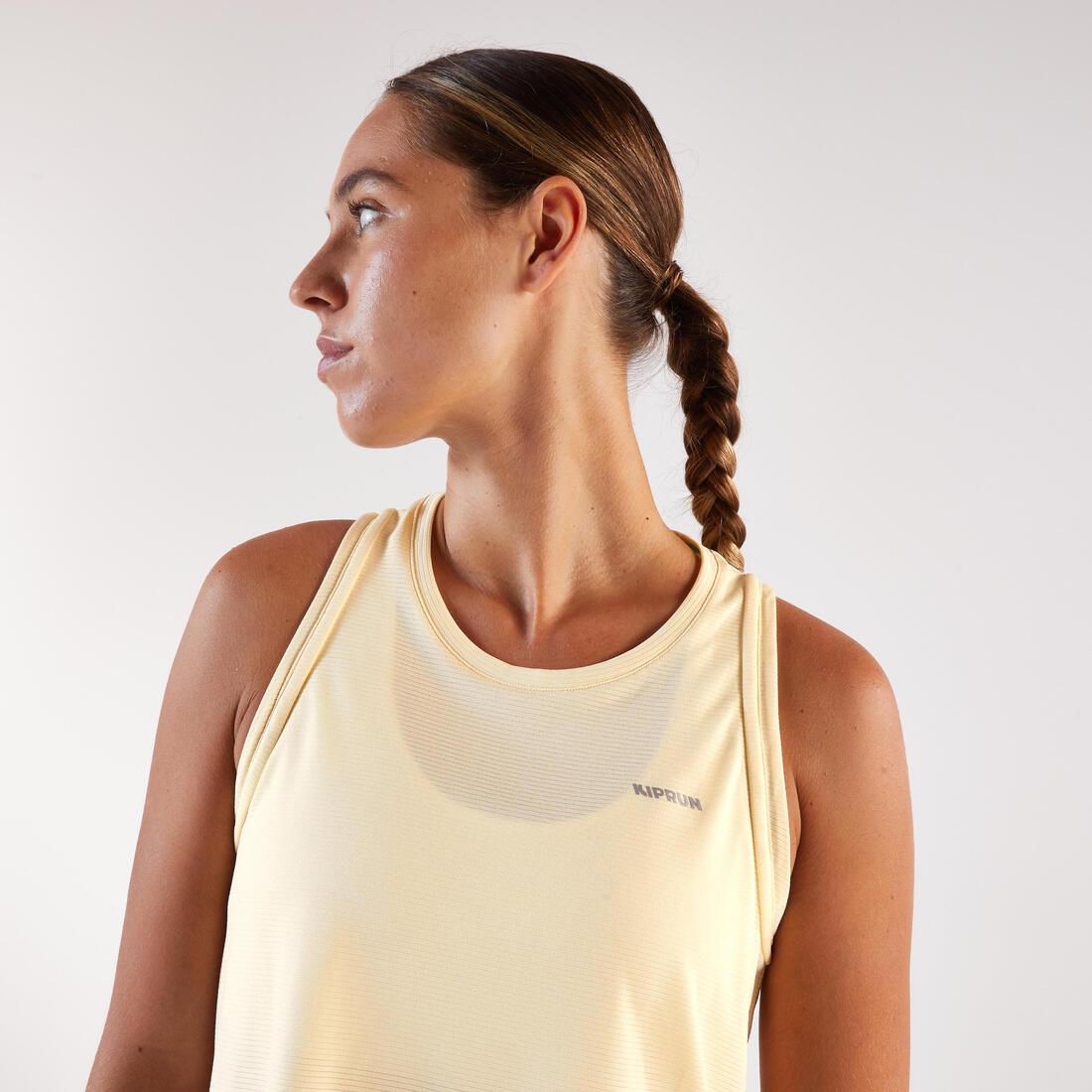 Débardeur court de running respirant femme - kiprun run 500 dry