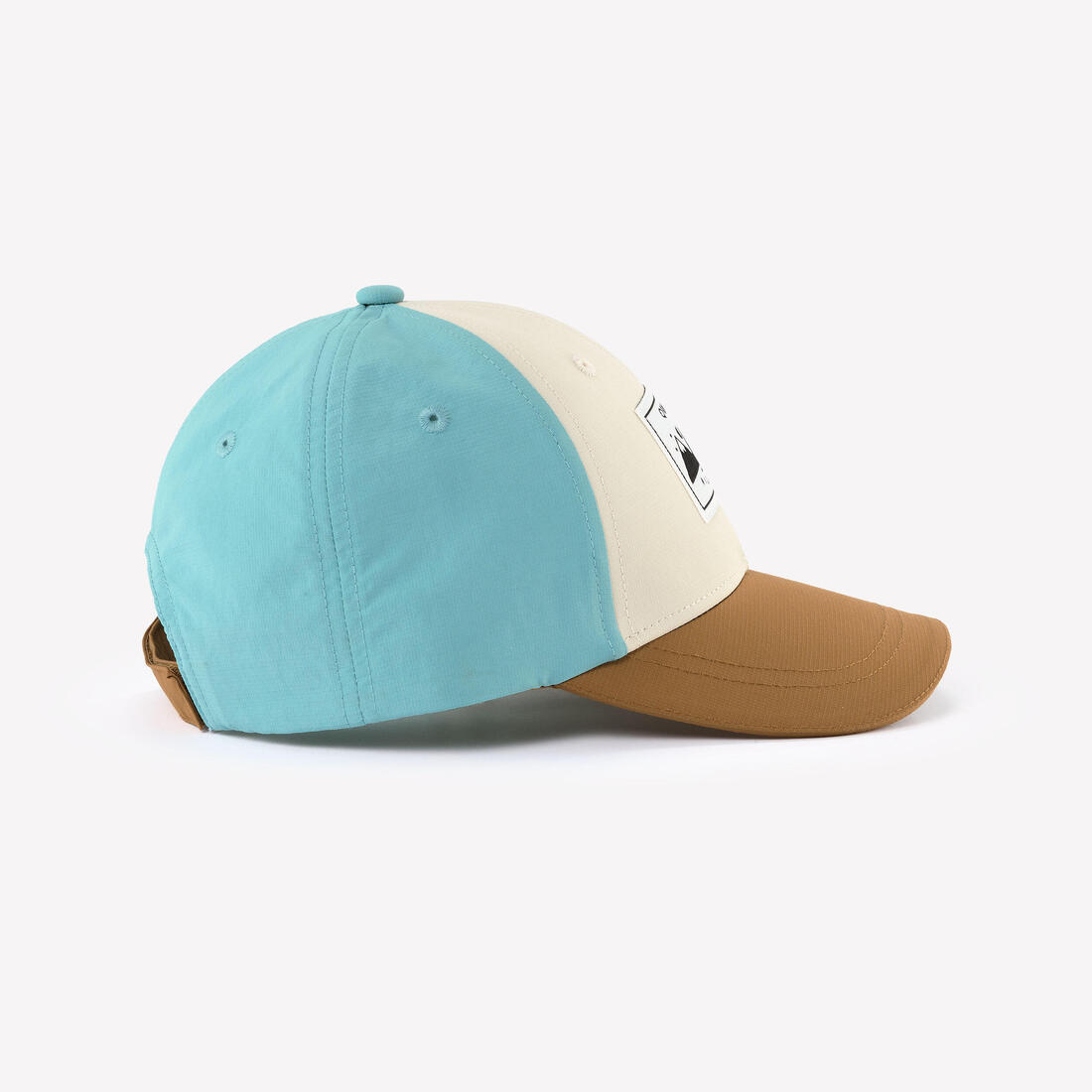 Casquette de randonnée enfant, MH100 kid beige bleue