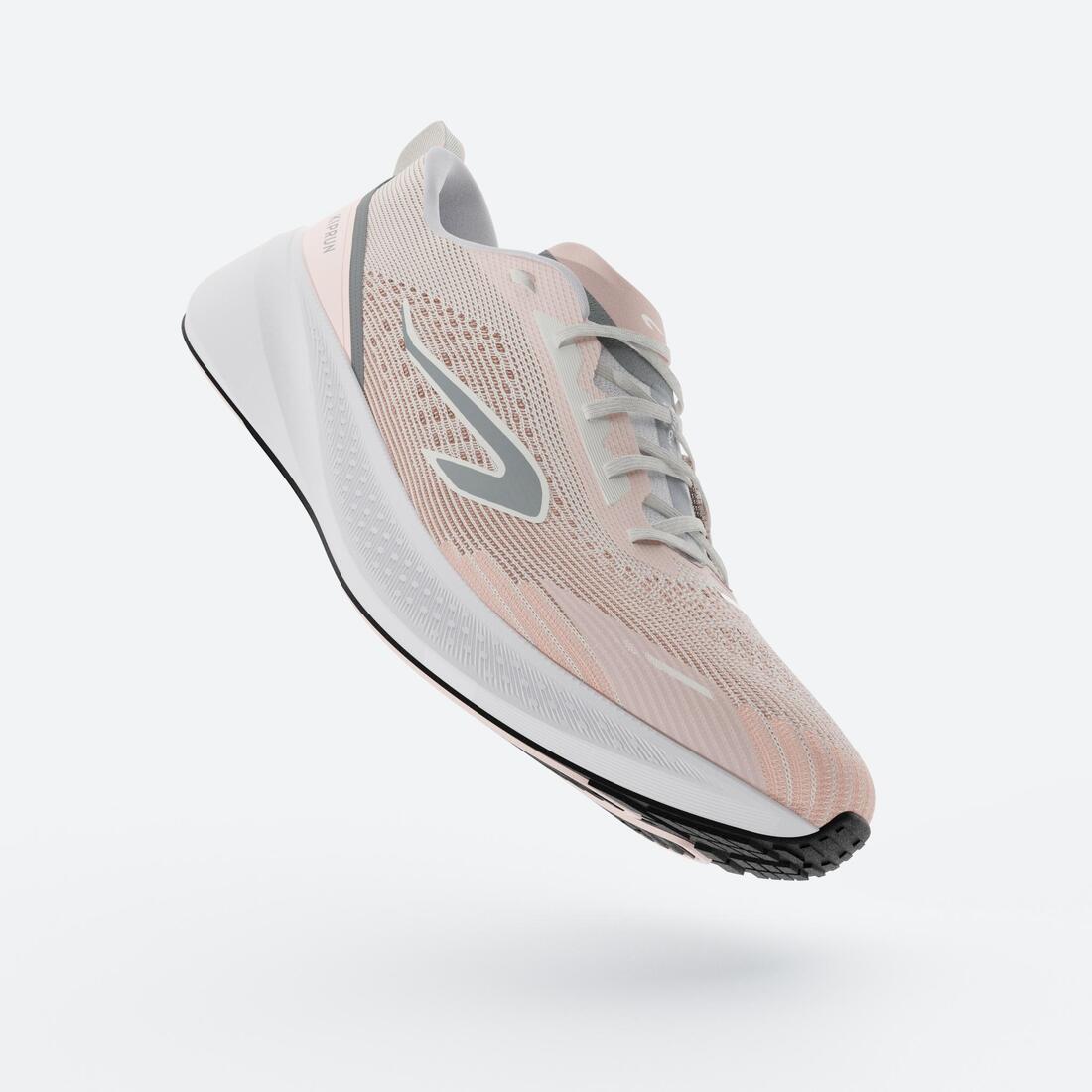 Chaussures de Running Femme, Kiprun Cushion 500 Blanche