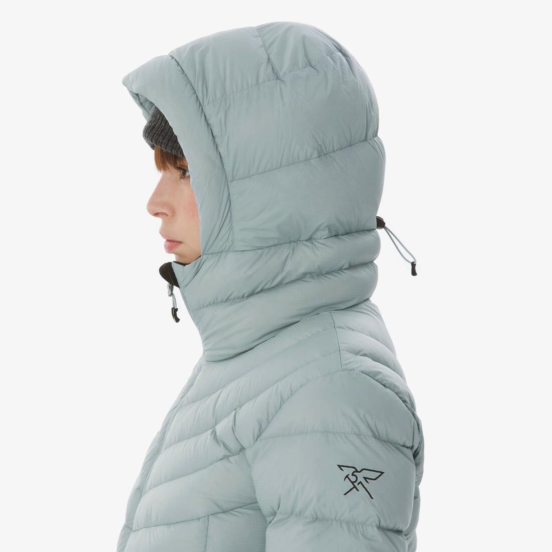 Doudoune à capuche en duvet de trek montagne - mt500 -10 °c - femme