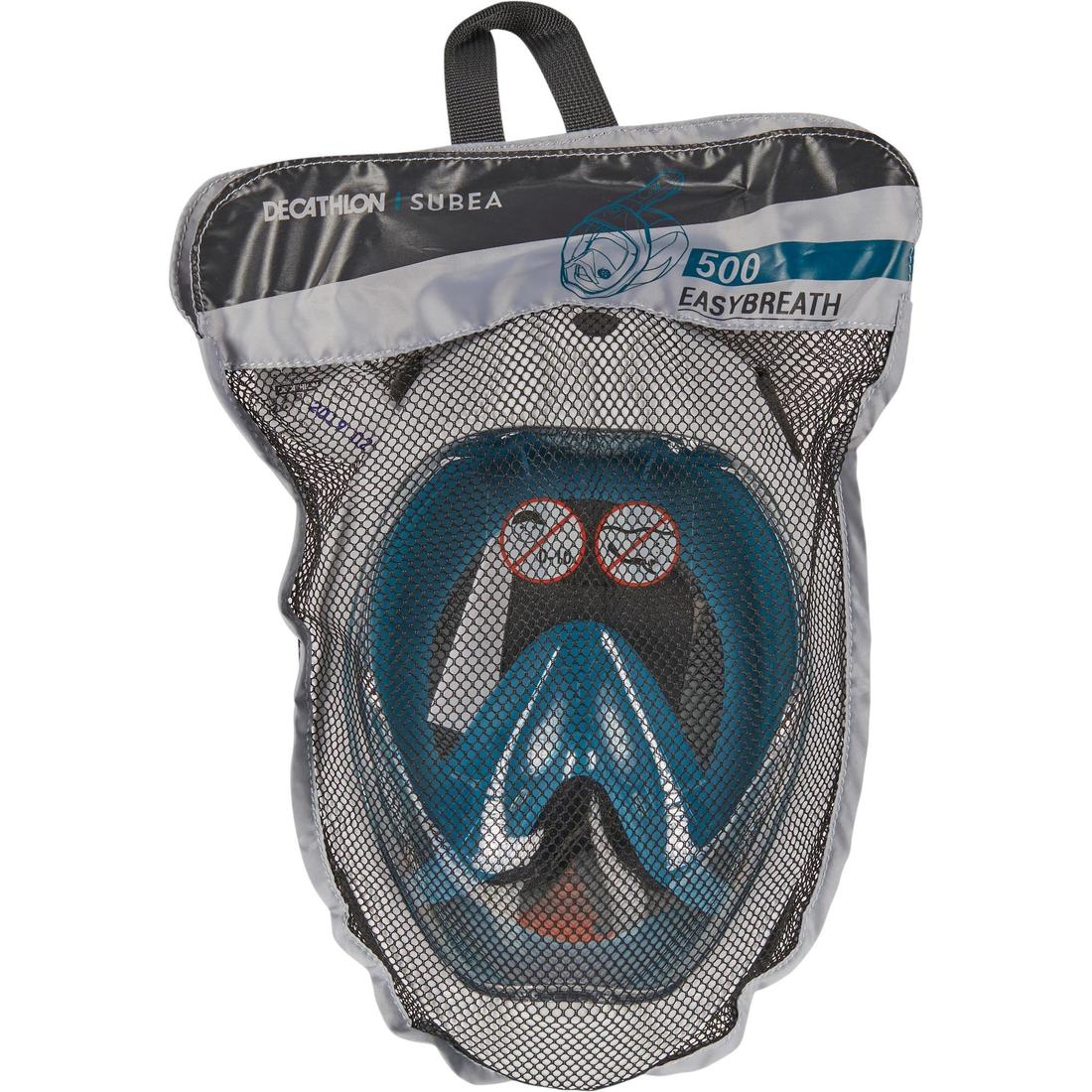 Masque easybreath de surface adulte - 500 bleu avec sac
