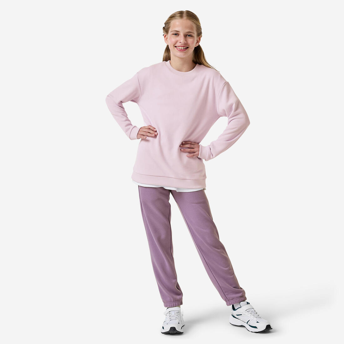 Survêtement french terry respirant fille, rose et