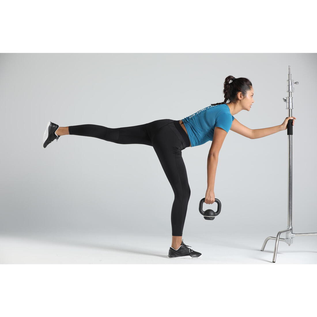 Kettlebell en fonte et base caoutchouc 4 kg, fonte en partie recyclée