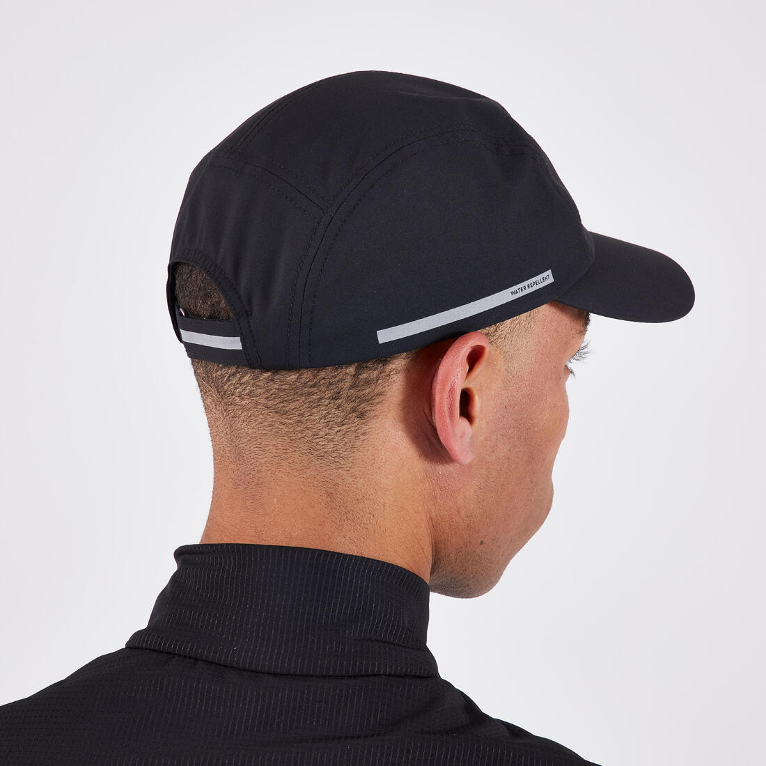 Casquette de running pluie adulte - kiprun déperlante 5 panel noir