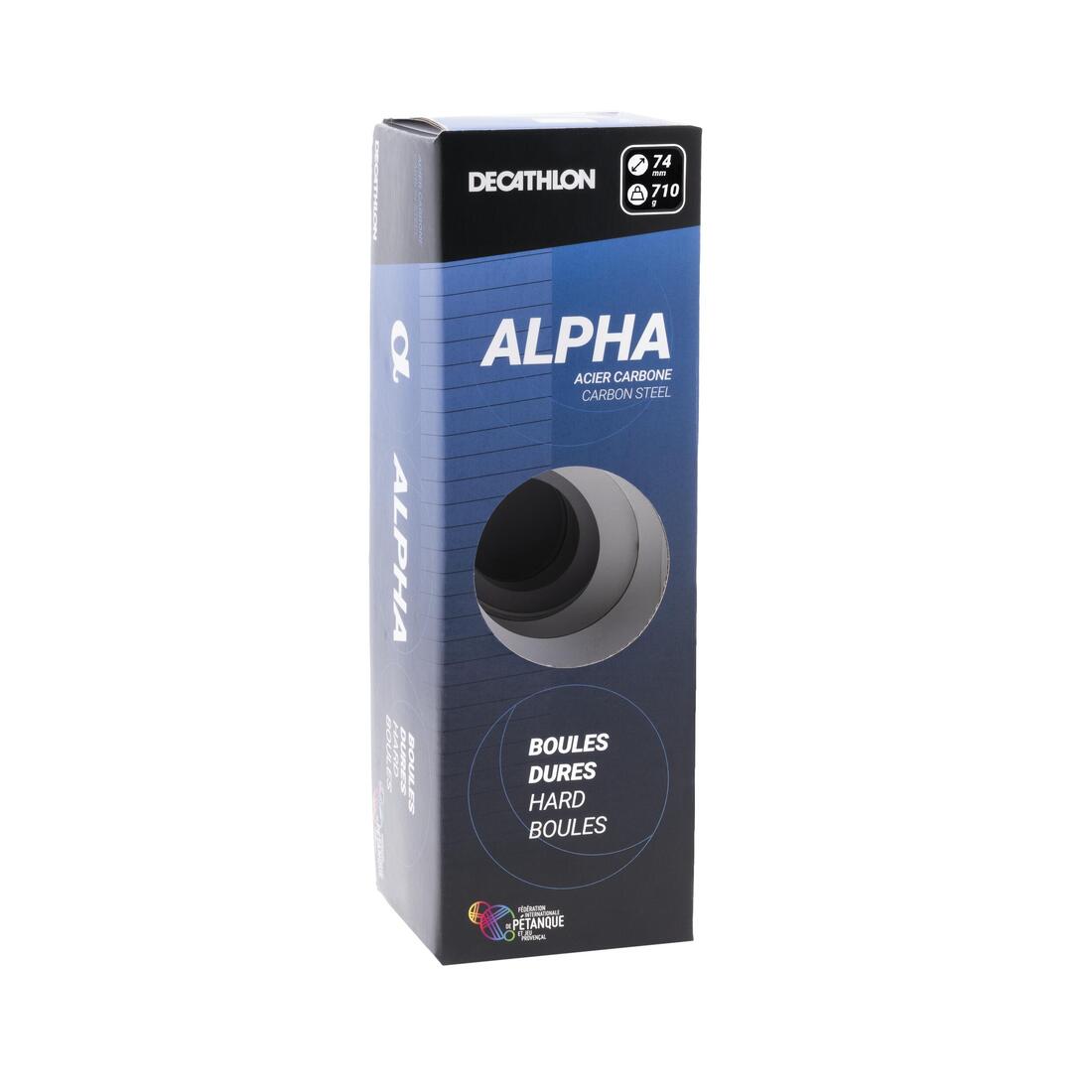 3 boules de pétanque homologuées compétition dures ALPHA
