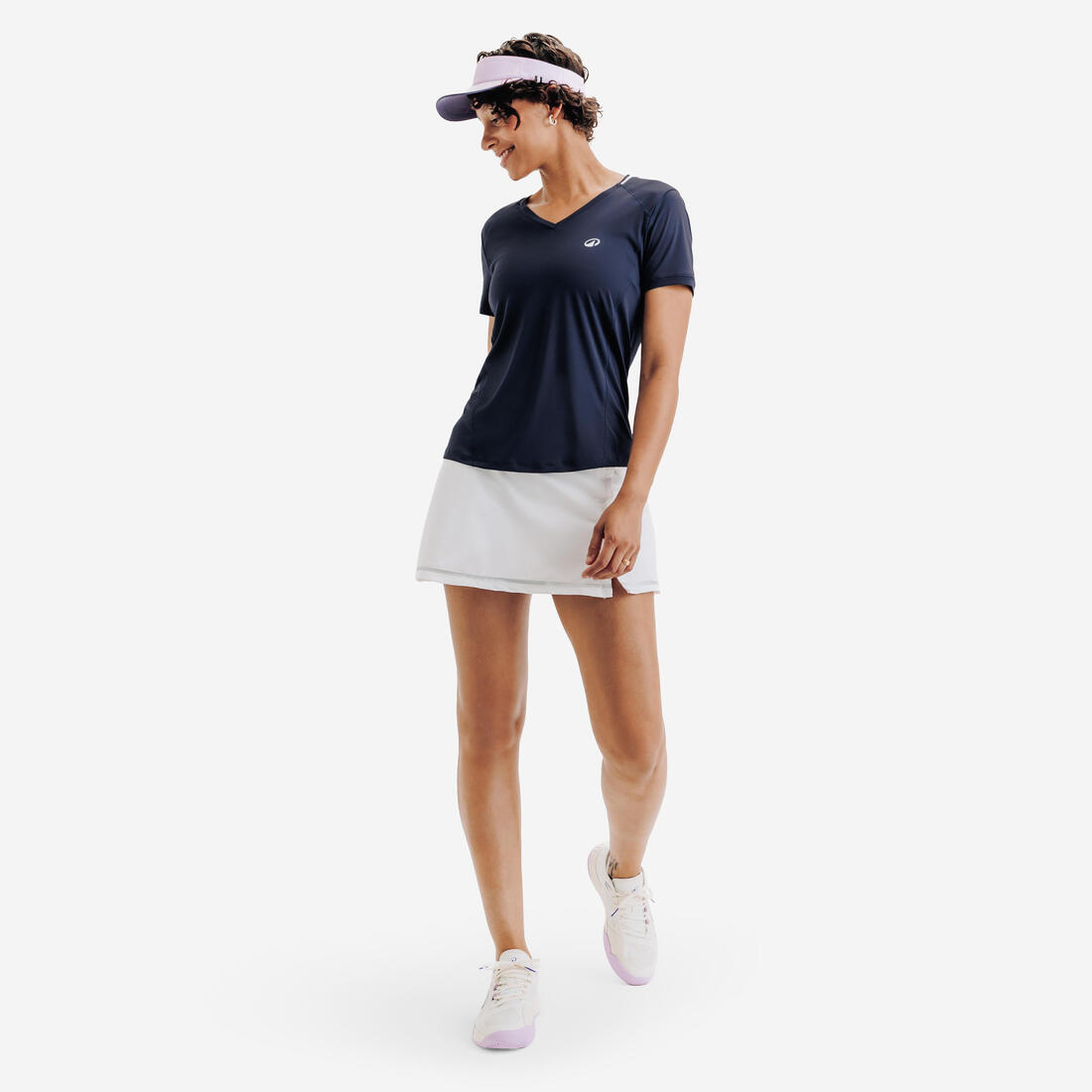 T-shirt de tennis respirant col V femme, Dry