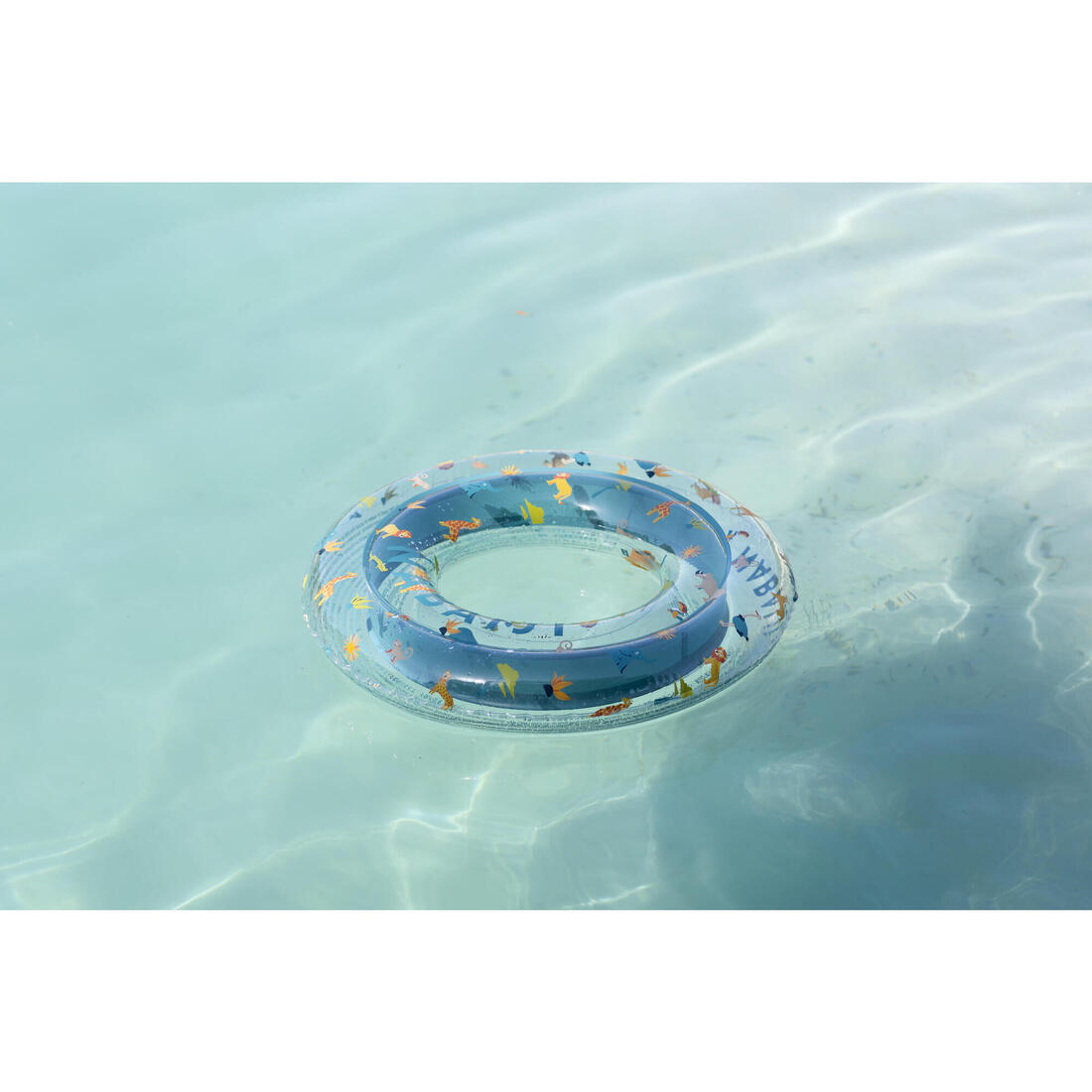 Bouée piscine gonflable 65 cm transparente savane