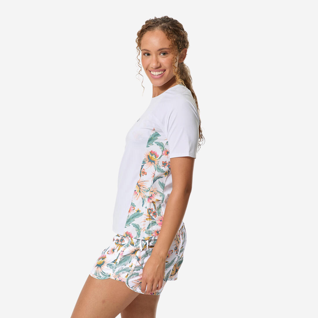 T-shirt anti uv surf manches courtes femme, Kanika rayé