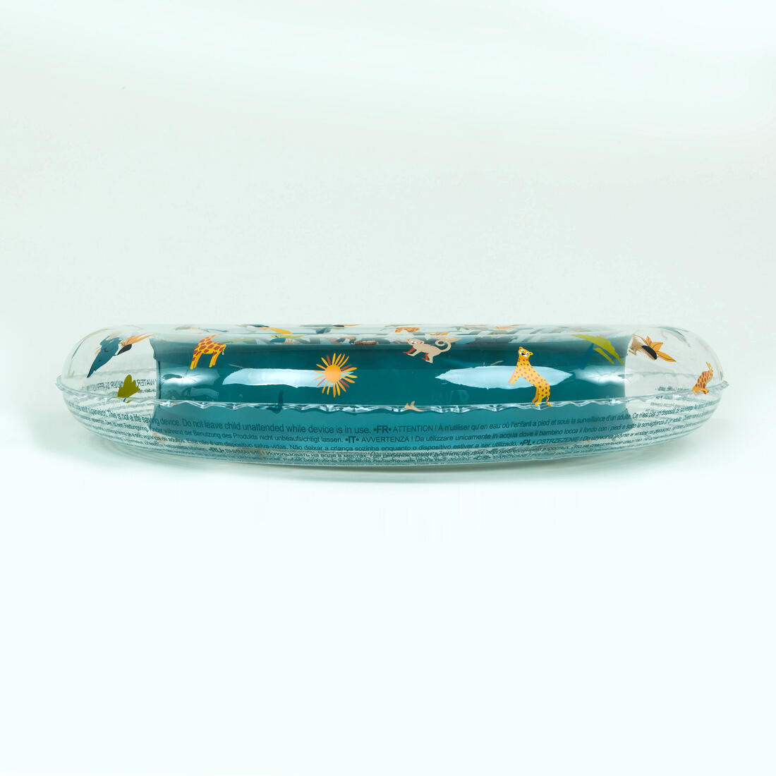 Bouée piscine gonflable 65 cm transparente savane