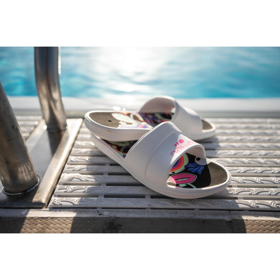 Sandale claquette piscine enfant slap 500 print croco