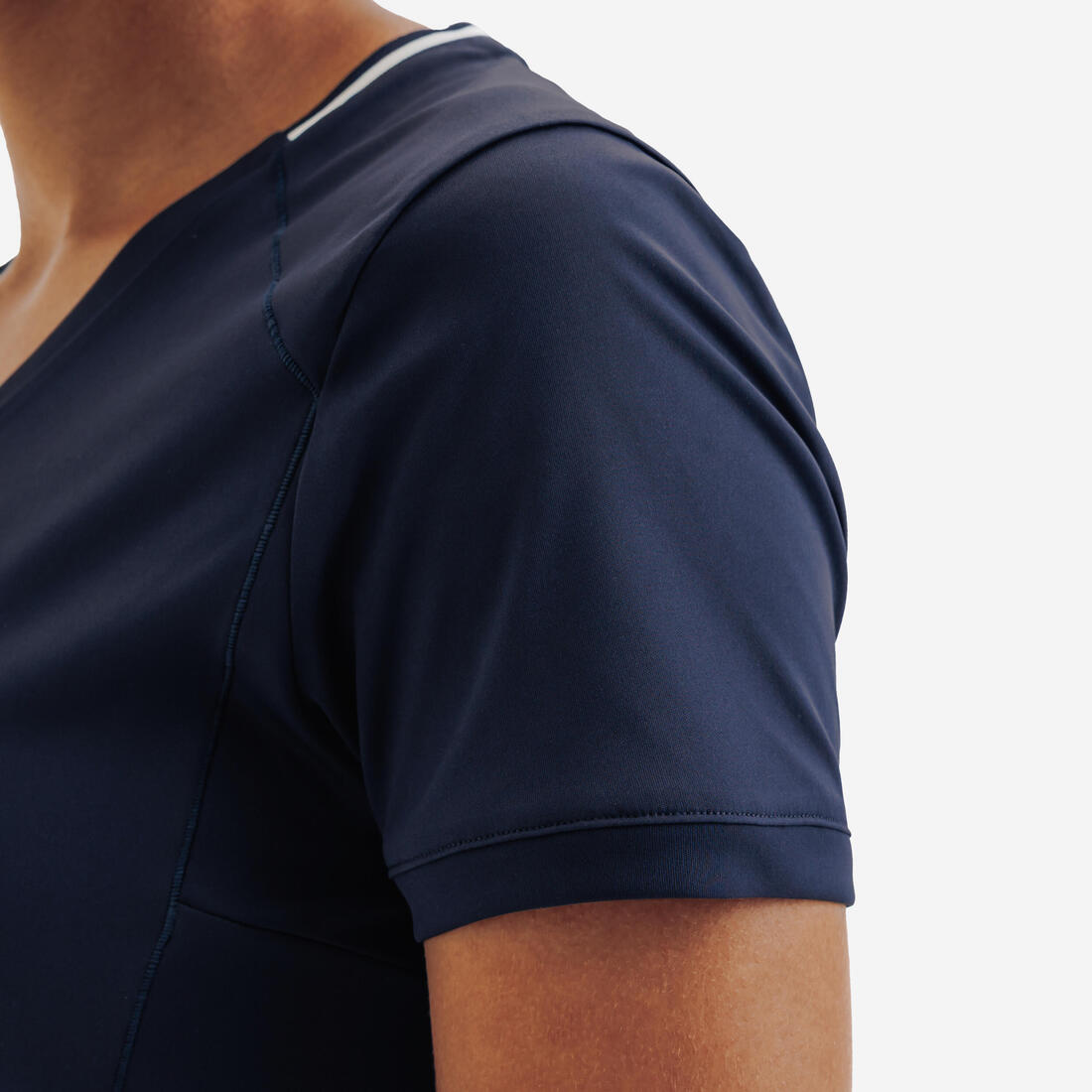 T-shirt de tennis respirant col V femme, Dry