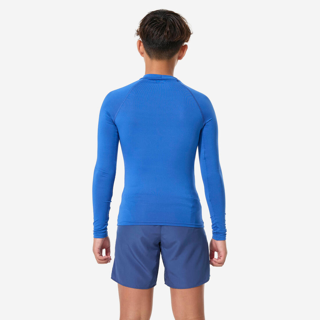 Top anti-uv surf manches longues enfant, 100 bleu