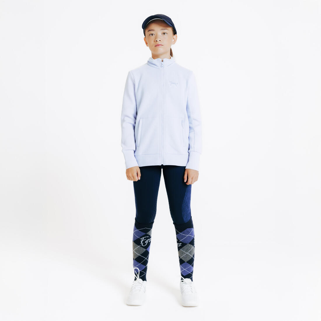 Legging équitation fullgrip Enfant - 500 marine print