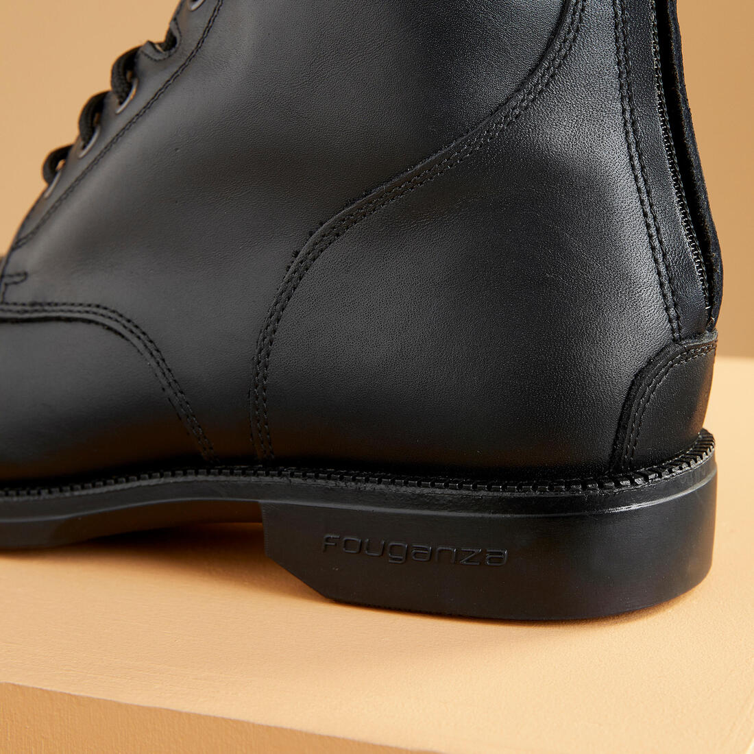 Boots équitation cuir paddock lacets Adulte - 560 noires