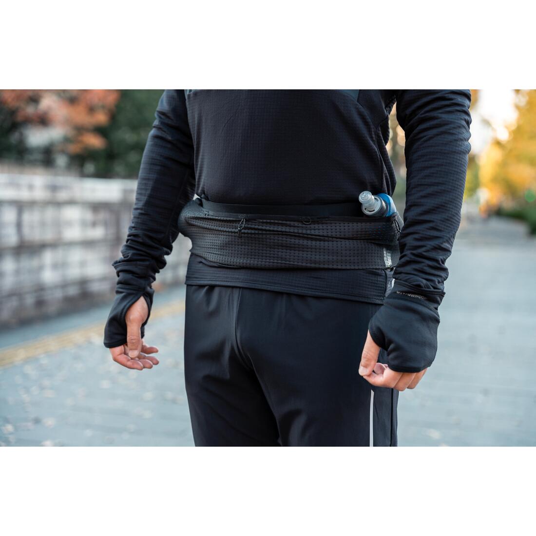 Ceinture hydratation de running porte flasques noire