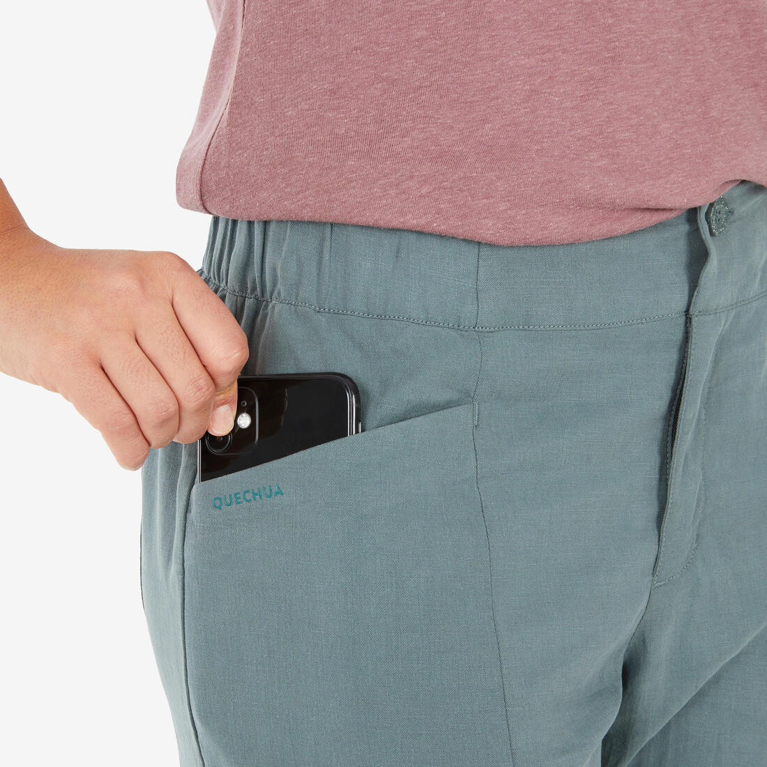 Pantalon en lin de randonnée - NH500 FEMME