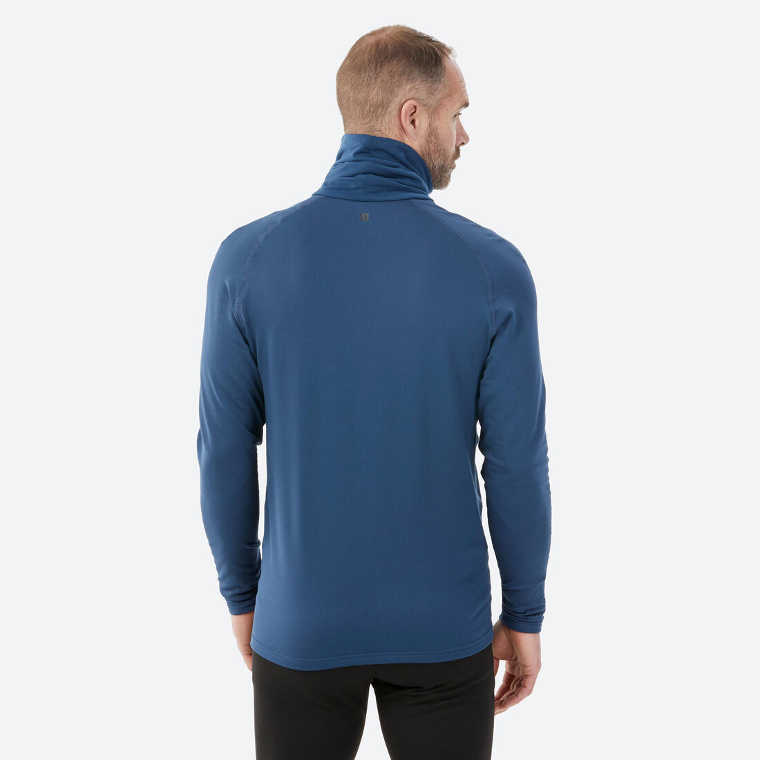 Sous-vêtement de ski à col roulé chaud et respirant homme, BL 500 bleu foncé