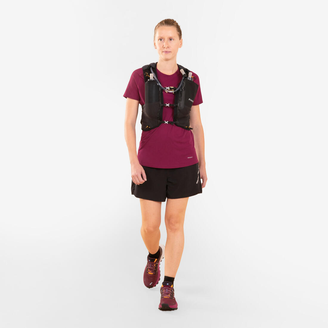 Sac trail running 10l mixte noir - vendu avec poche à eau 1l