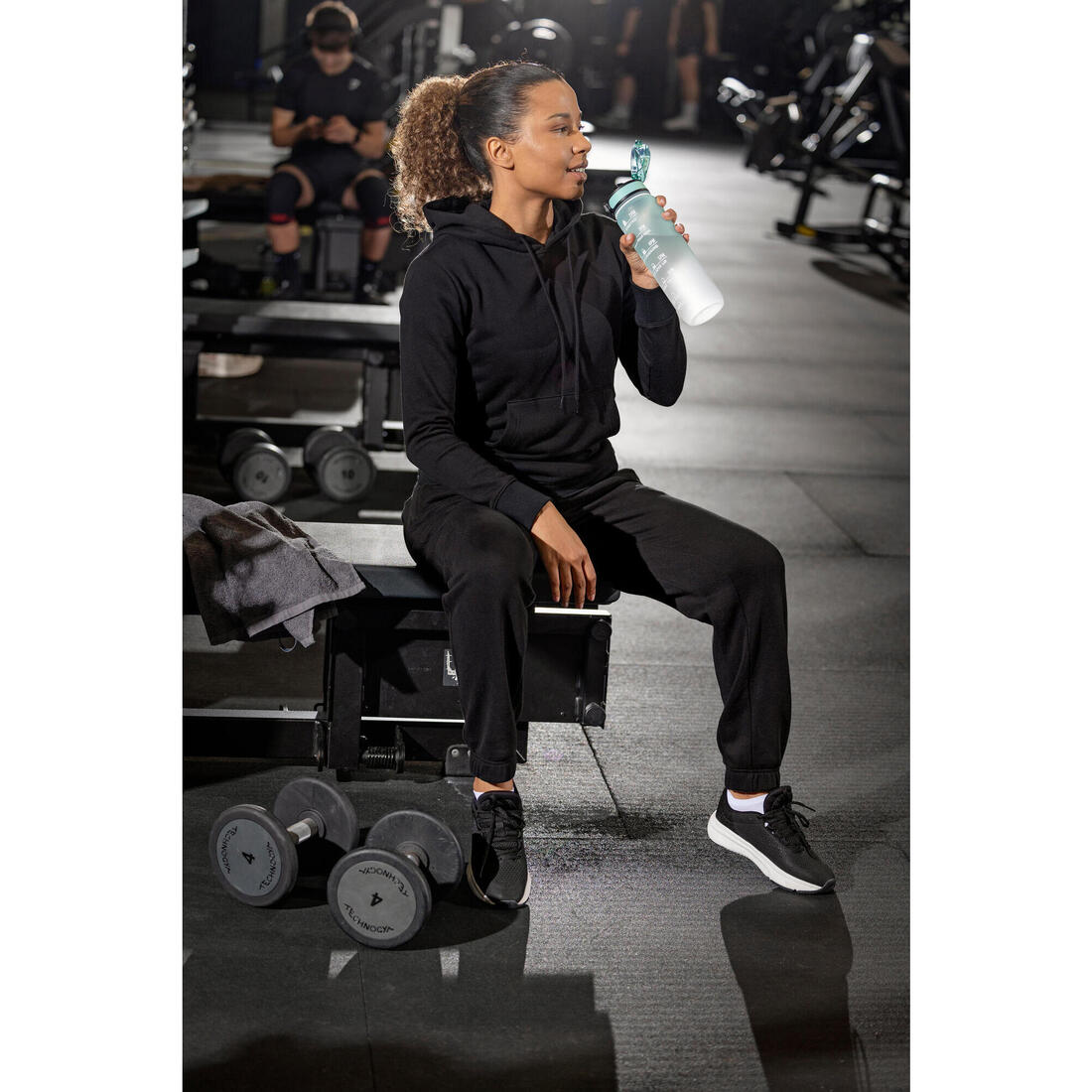 Sweat à capuche en coton fitness femme