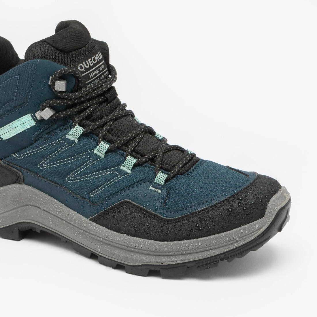 Chaussures imperméables de randonnée montagne - MH100 Mid Vert - Femme