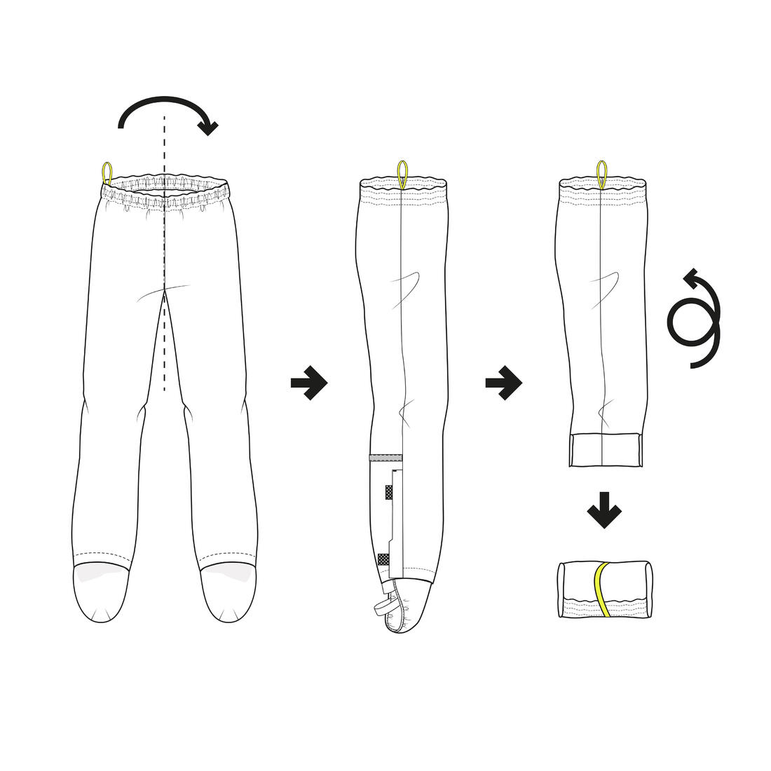 Surpantalon pluie vélo ville avec couvre-chaussures intégrés 100, noir