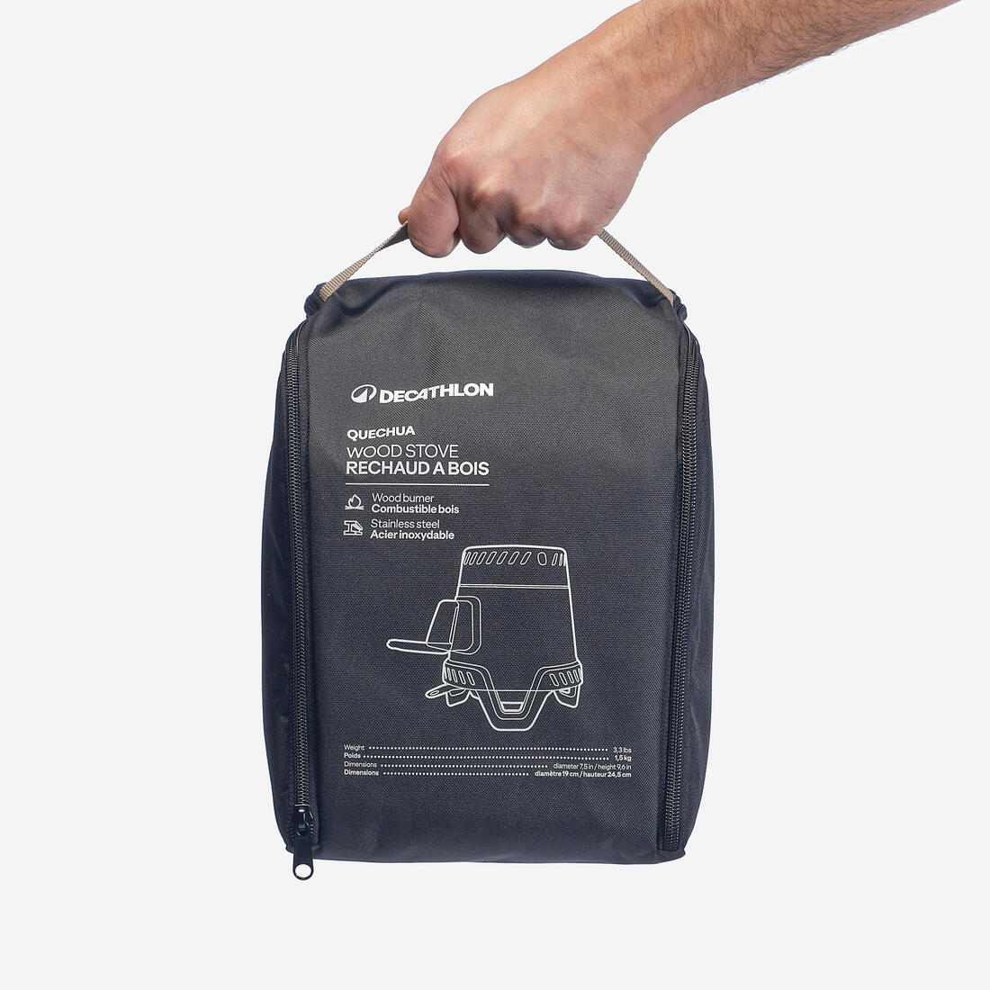 Réchaud à bois 500 pour le camping et le bivouac en acier inoxydable