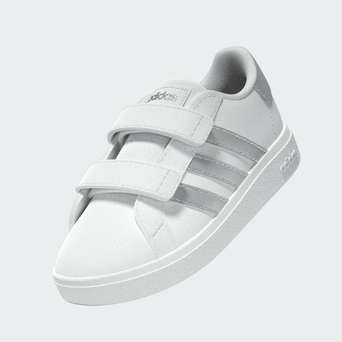 Chaussure bébé grand court 2.0, blanc argent