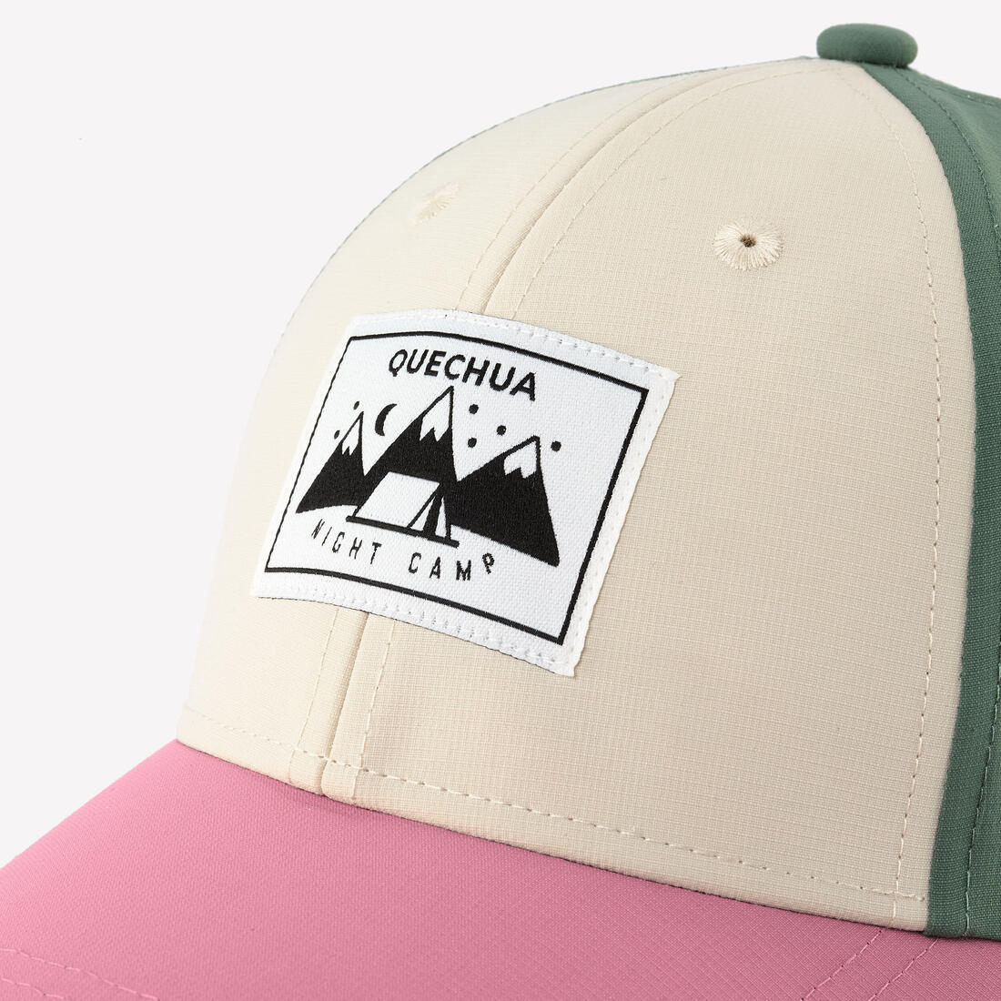 Casquette de randonnée enfant, MH100 kid beige bleue