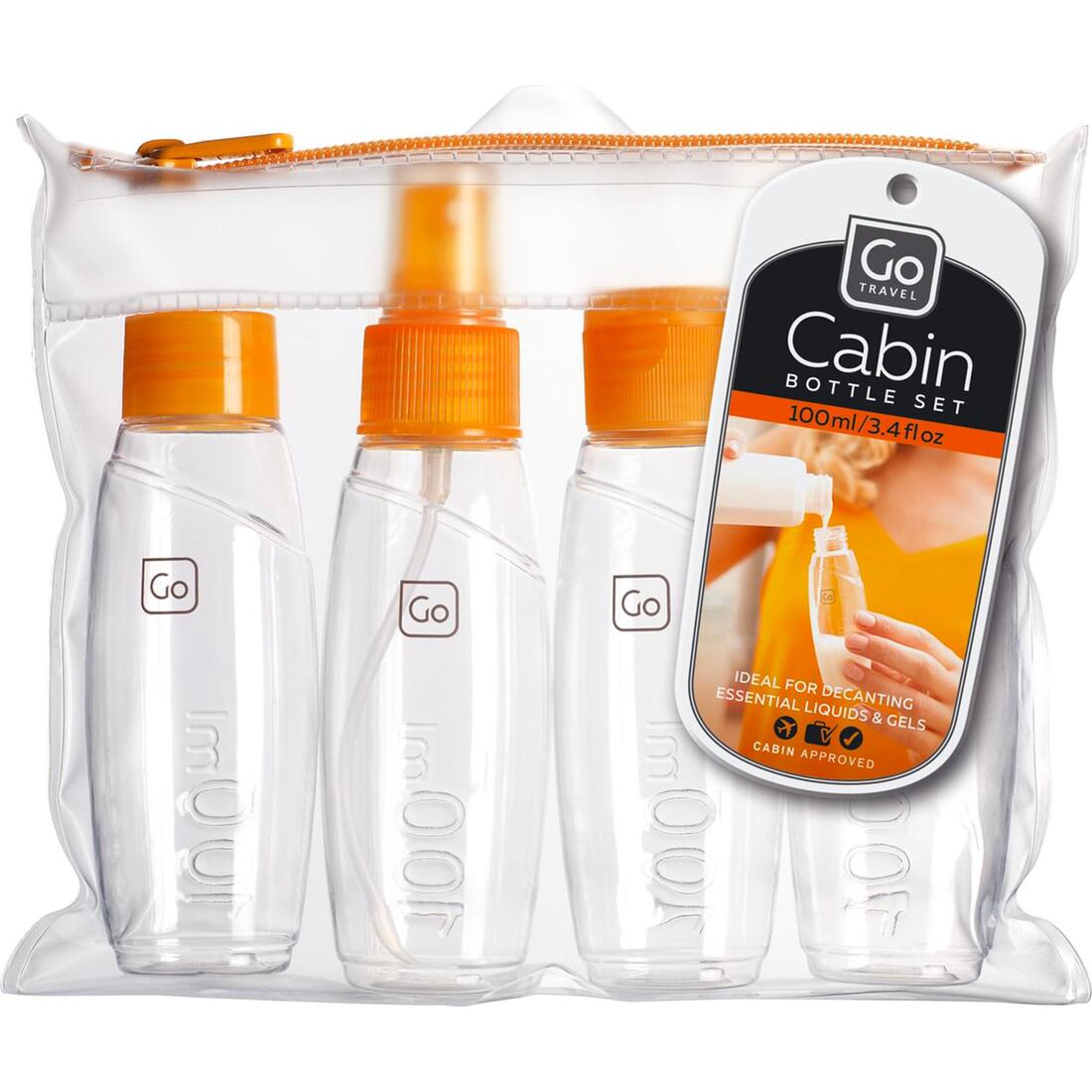 Bouteilles 100ml de voyage homologuées cabine (lot de 4)