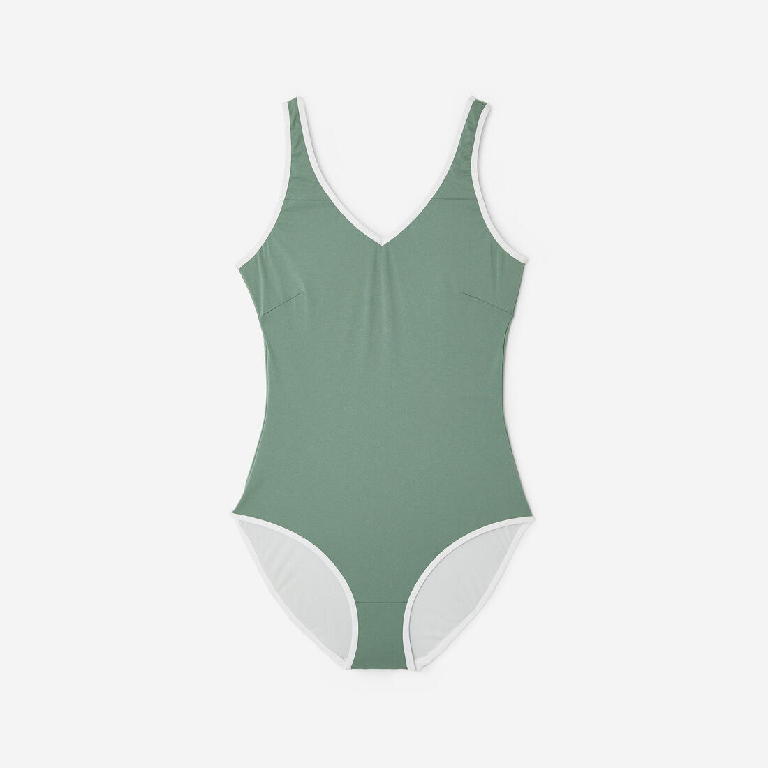 Maillot de bain 1 pièce pailleté natation femme, Virginia lurex vert sauge