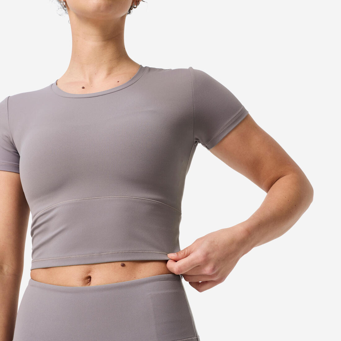 T-shirt de yoga et Pilates extensible et doux femme, Breathe